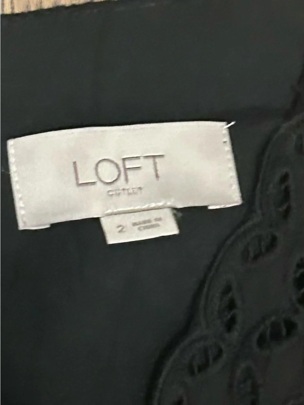 LOFT Black Eyelet Sleeveless Fit & Flare Mini Dress 248